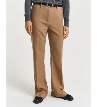 Gant para mujer. 4150334 Pantalones de vestir Slim Fit acampanados beige (42), Casual, Clásico, Poliéster