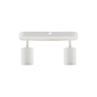 horton - foco de techo de metal color blanco 27 cm 2 luces gu10