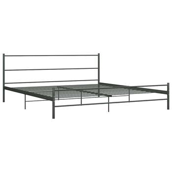 Cama De Matrimonio | Cama De Adulto | Estructura De Cama Sin Colchón Metal Gris 180x200 Cm