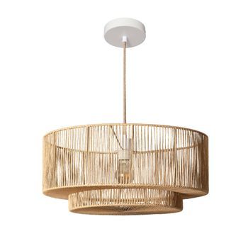 Lámpara Colgante De Techo Con Efecto Ratán, 50cm, Natural