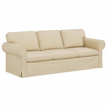 Sofá Crema 215 X 82 X 80 Cm Tela Vidaxl