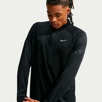 nike stride  camiseta de running hombres - negro plateado