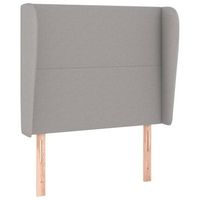 cabecero accesorio para dormir mueble de dormitorio con borde lateral 103 x 23 x 118128 cm tela gris claro tdl0205300