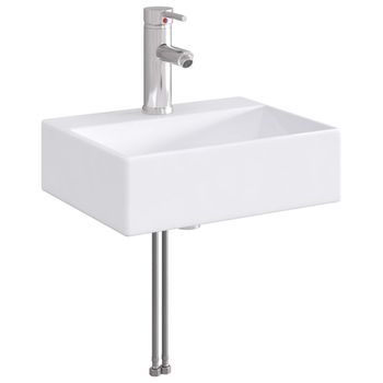 Lavabo De Baño Con Grifo Y Desagüe Cromado 39 X 30,5 X 12,5 Cm Vidaxl