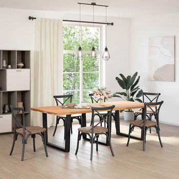 Patas Mesa，pierna De Mesa Comedor Forma V 3 Uds Acero Negro 100x(72-73,3) Cm