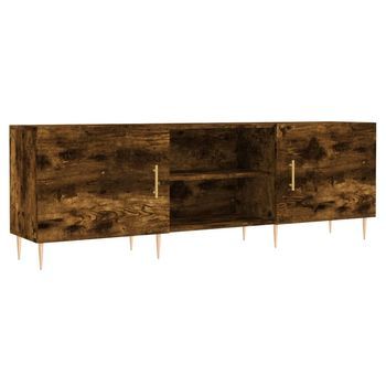 Mueble De Tv | Mueble De Salón | Gabinete De Tv Madera De Ingeniería Roble Ahumado 150x30x50 Cm