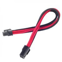 silverstone pp07-ide6br cable extensor de alimentacion 6 pin a pci-e 6 pin machohembra 25cm negrorojo