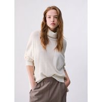 liu jo jersey jersey de cuello alto en mezcla de lana con botones para mujer