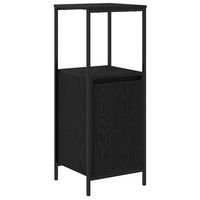 mueble de bano  armario de bano con estantes roble negro 36x35x95 cm