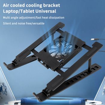 Soporte de Base para enfriador de ordenador portátil, soporte plegable para almohadilla de refrigeración para portátil, soporte de radiador para portátil, estante elevado con 1 ventilador de