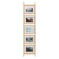 collage de 5 fotos en escalera de madera natural de scott - atmosphera createur dinterieur