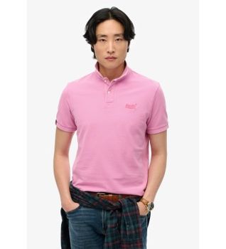 Superdry para hombre. M1110439A Polo Vintage Destroy rosa (M), Casual, Algodón, Manga corta