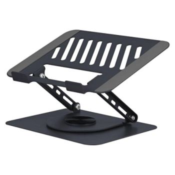Soporte portátil TnB NBSTAND360 aluminio negro rotación 360º hasta 15