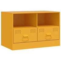 mueble para tv  mueble de salon  gabinete de tv de acero amarillo mostaza 67x39x44 cm