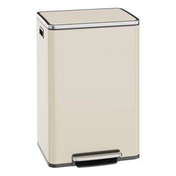 Cubo de basura 50 l con tapa de acero de color beige