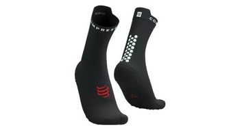 Compressport pro racing socks v4 0 run high negro blanco rojo