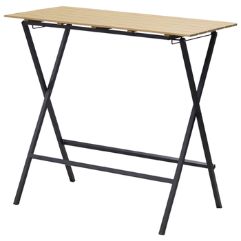 Mesa Alta Plegable Rectangular Negra 120x60cm Acero Y Polipropileno Eme Mobiliario