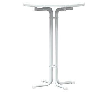 Vidaxl mesa de bar madera ingeniería y acero blanco ø80x110cm