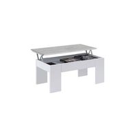mesa de centro elevable low cost blanco artik blanco mate - gris cemento 100 x 45r56 x 50 cm