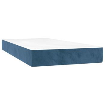 Colchón Muelles Ensacados Para Niños Firmeza Media Terciopelo Azul 80x160 Cm Vidaxl