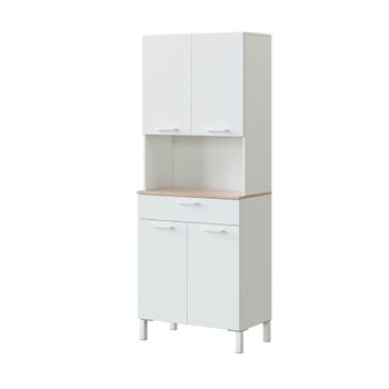 Aparador de Cocina con 4 puertas + 1 cajón - L72 cm - Blanco