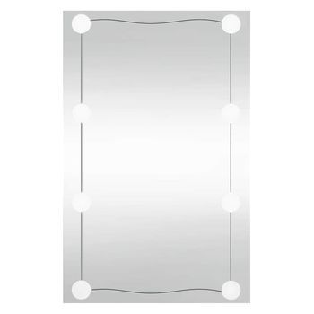 Espejo De Pared Rectangular Con Luces Led Vidrio 50x80 Cm Vidaxl
