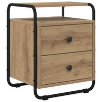 mesa de noche roble artisan madera de ingenieria vidaxl