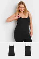 yours juego 2 camisetas negras de tirantes finos mujer curvy y tallas grandes yours