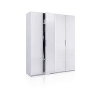armario de gran formato con 4 puertas 180x200 cm blanco brillo