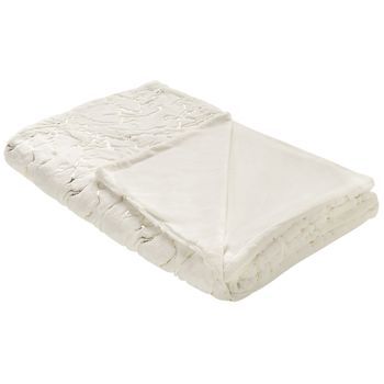 Colcha De Poliéster Crema 150 X 200 Cm Manta Patrón De Mármol Sala De Estar Dormitorio Godavari