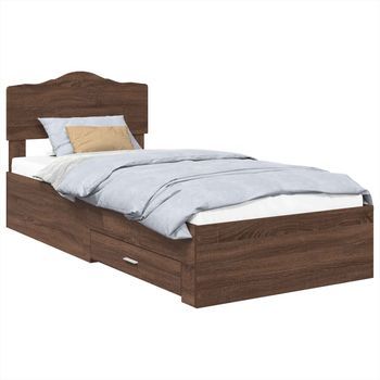 Estructura De Cama Con Cajón Roble Marrón 70 X 190 Cm Vidaxl