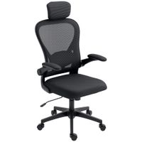 homcom silla ergonomica de oficina de malla transpirable con altura ajustable reposacabezas y soporte lumbar ajustables negro   aosom espana