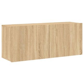 Mueble Tv De Pared | Mueble De Salón | Armario Tv Roble Sonoma 100x30x41 Cm