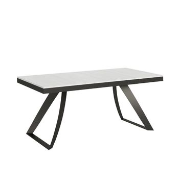 Mesa extensible 90x180/284 cm efecto madera fresno blanco, hierro