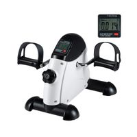 costway mini bicicleta estatica maquina portatil para pedalear brazos y piernas con pantalla lcd bicicleta de pedal bajo el escritorio blanco