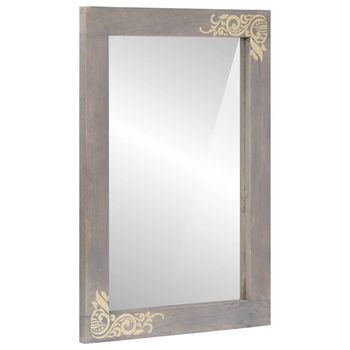 Espejo De Baño Gris 70 X 50 X 2,5 Cm Vidaxl