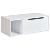 mueble de pared para bano suspendido 2 estantes 80 x 40 cm blanco cascavel