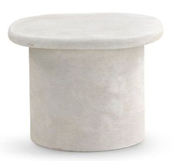 Mesa de centro color cemento blanco de poliresina