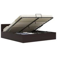 cama canape hidraulica cuero sintetico gris 180x200 cm vidaxl