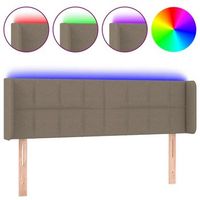 cabecero con led de tela gris taupe 147x16x7888 cm vidaxl