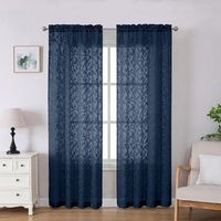 cortinas sheer de voile con jacquard de hojas 38x84