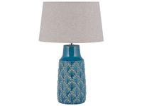 lampara de mesa  ceramica azul