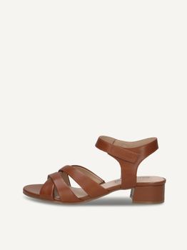 CAPRICE Heeled sandal, brown, made of Leather with Block heel, Size 36