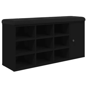 Zapatero Madera De Ingeniería Negro 102x32x50 Cm Vidaxl