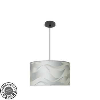 Colgante moda 2xe27 negro/ola gris regx40x40cm c/difusor