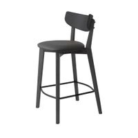 lote de 2 sillas de bar de madera y simil piel h67cm - negro