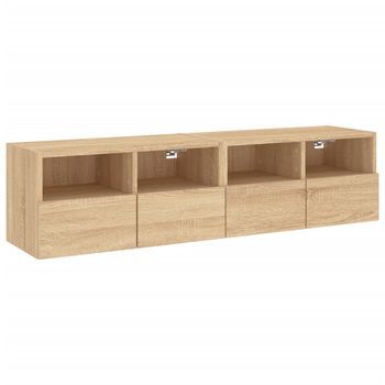 Muebles De Tv De Pared 2 Uds Madera Roble Sonoma 60x30x30 Cm Vidaxl