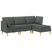 juego de sofa modular con almacenamiento 4 uds gris oscuro vidaxl
