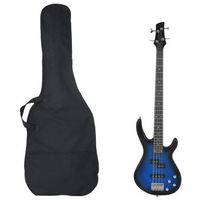 bajo electrico para principiantes con funda azul negro 44 46 vidaxl