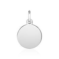 colgante redondo de oro blanco 14 quilates grabable